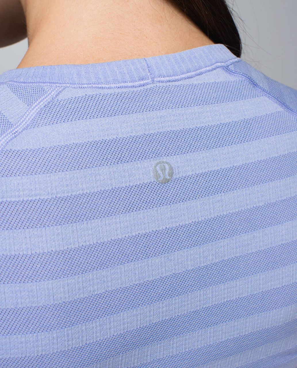 Lululemon Run:  Swiftly Tech Short Sleeve *Stripe - Heathered Lavender Dusk