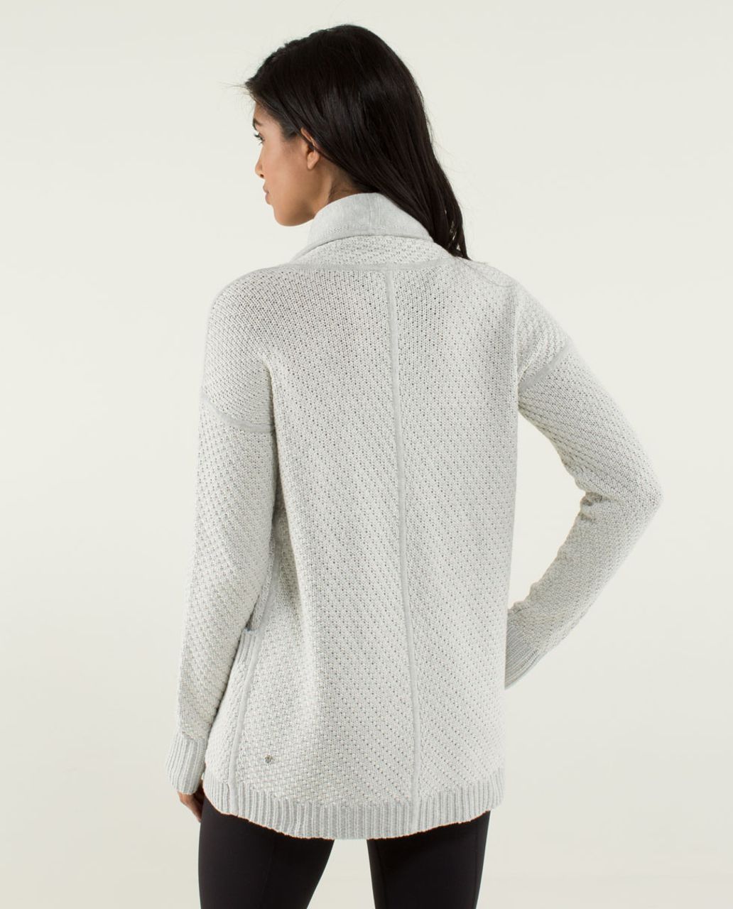 Lululemon Post Practice Cardi - Silver Spoon / White