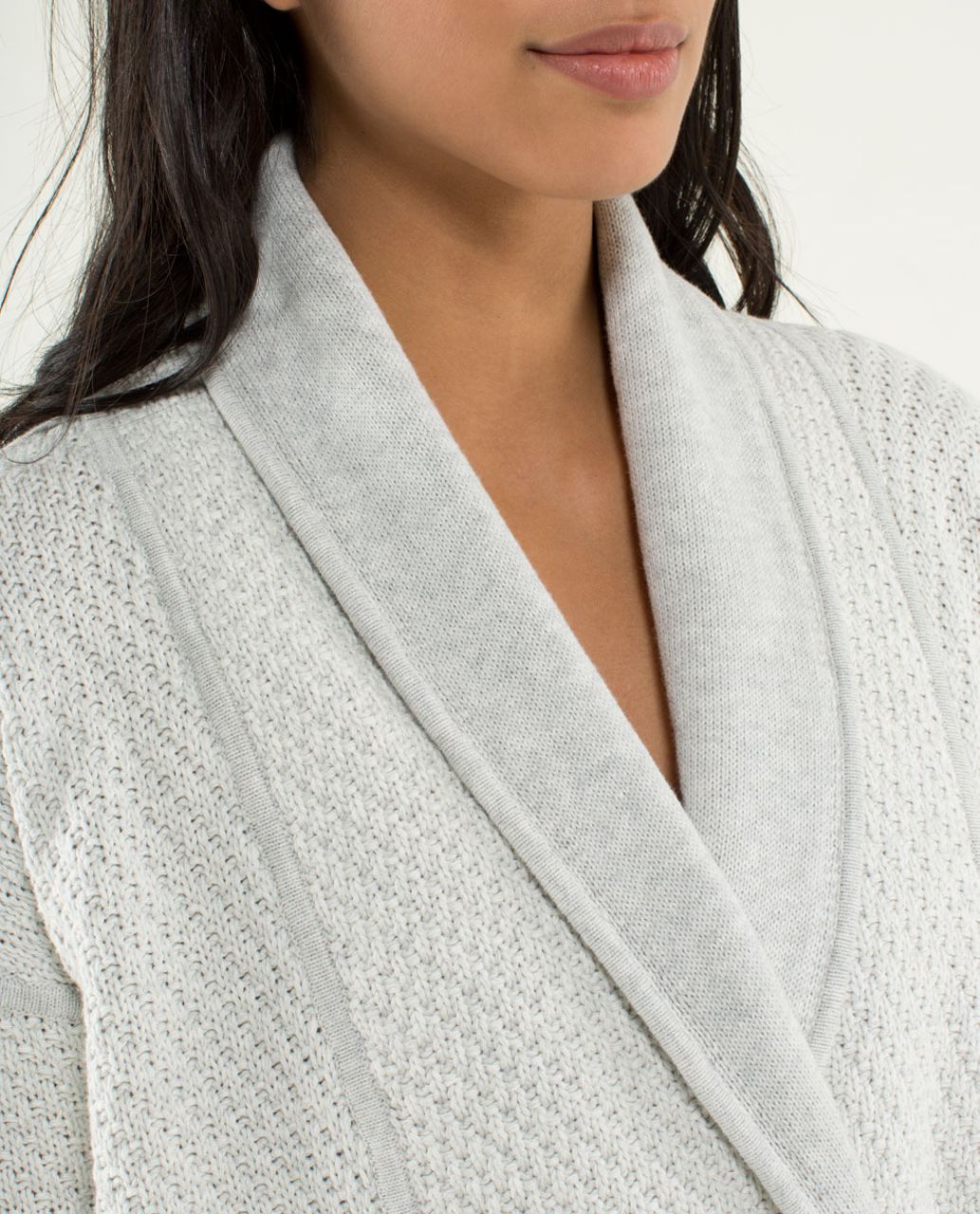 Lululemon Post Practice Cardi - Silver Spoon / White