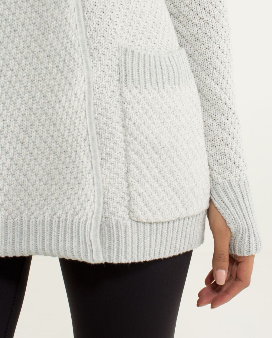 Lululemon Post Practice Cardi - Silver Spoon / White