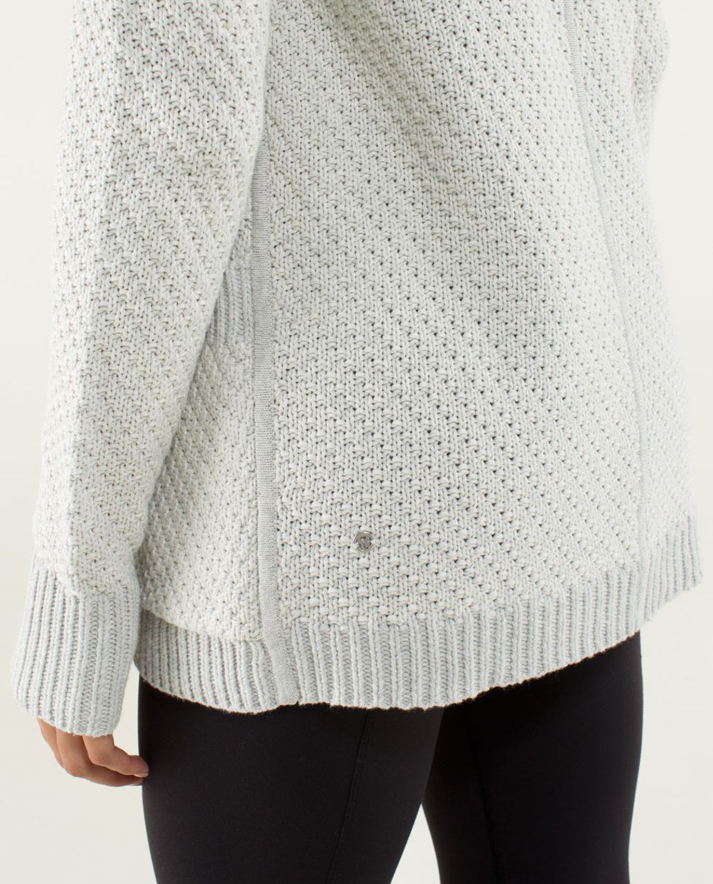 Lululemon Post Practice Cardi - Silver Spoon / White