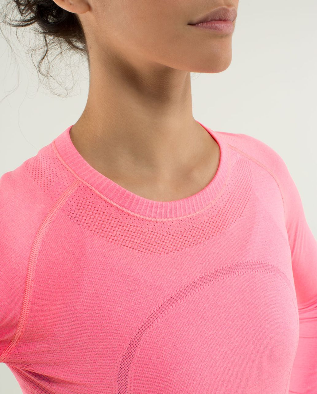 Lululemon Swiftly Tech Long Sleeve Crew - Heathered Neon Pink - lulu  fanatics