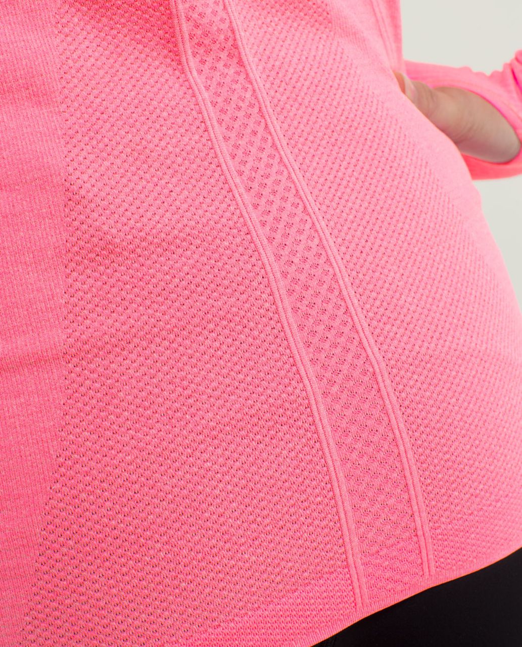 Lululemon Run:  Swiftly Tech Long Sleeve - Heathered Zing Pink Light