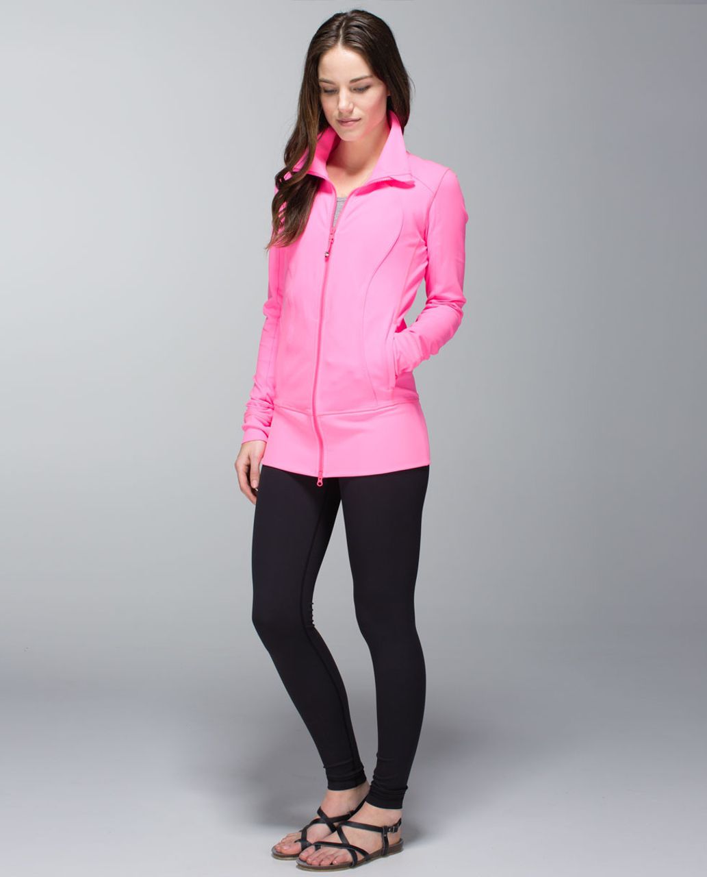 Lululemon Nice Asana Jacket - Zing Pink Light - lulu fanatics