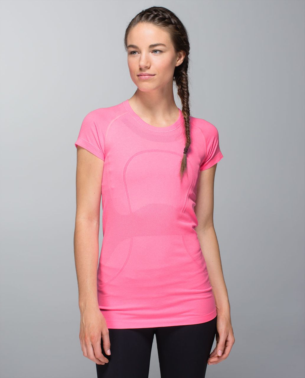 Lululemon Run: Swiftly Tech Short Sleeve - Heathered Zing Pink Light ...