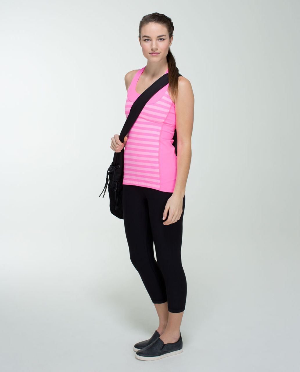 Lululemon Scoop Neck Tank *Luon - Apex Stripe Zing Pink Light / Zing Pink Light