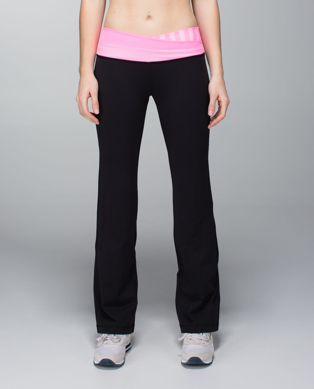 black pants with pink stripe