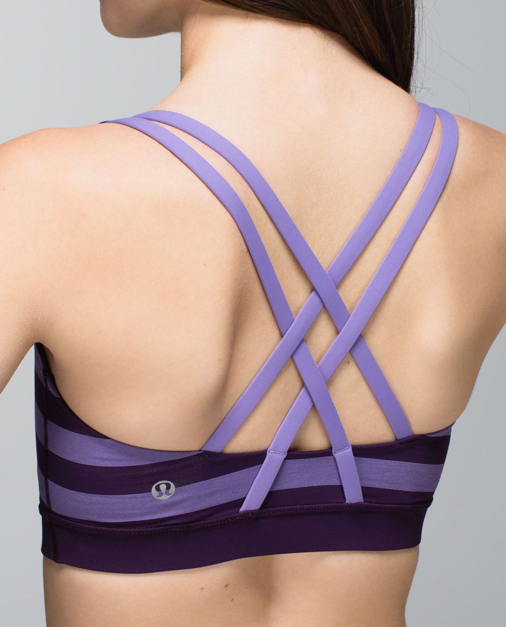 Lululemon Energy Bra - Micro Macro Stripe Deep Zinfandel / Deep Zinfandel / Winter Orchid