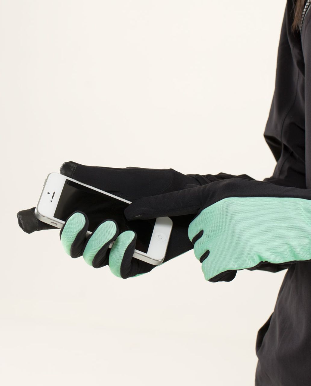 Lululemon Frosty Run Gloves *Reflective - Black / Fresh Teal