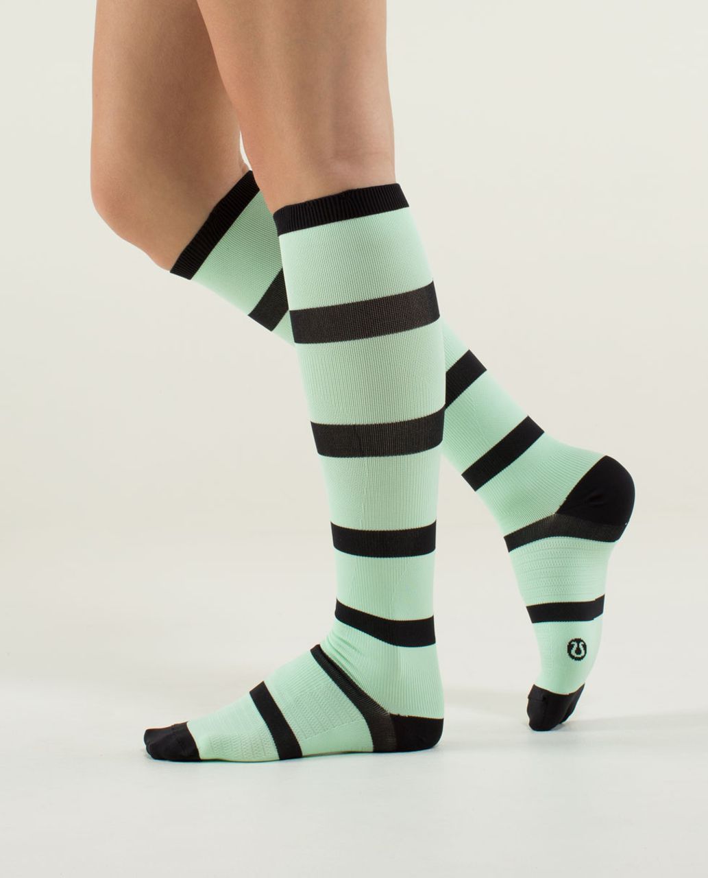 Lululemon Women's Compression Sock - Womens Compression Sock Stripe Fresh Teal Black