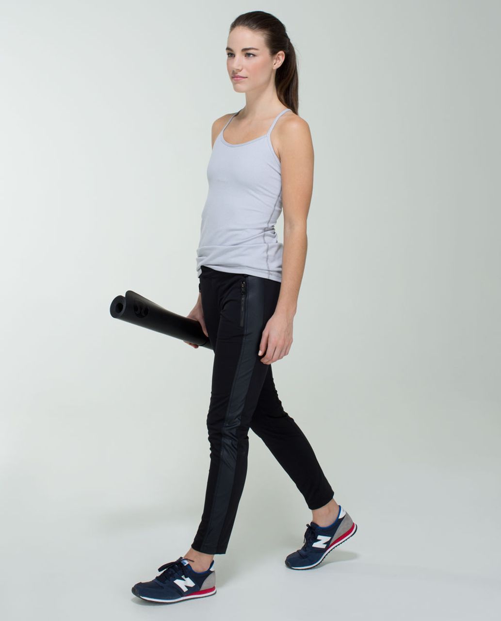 Lululemon Power Y Tank *Luon - Wee Stripe White Heathered Medium Grey