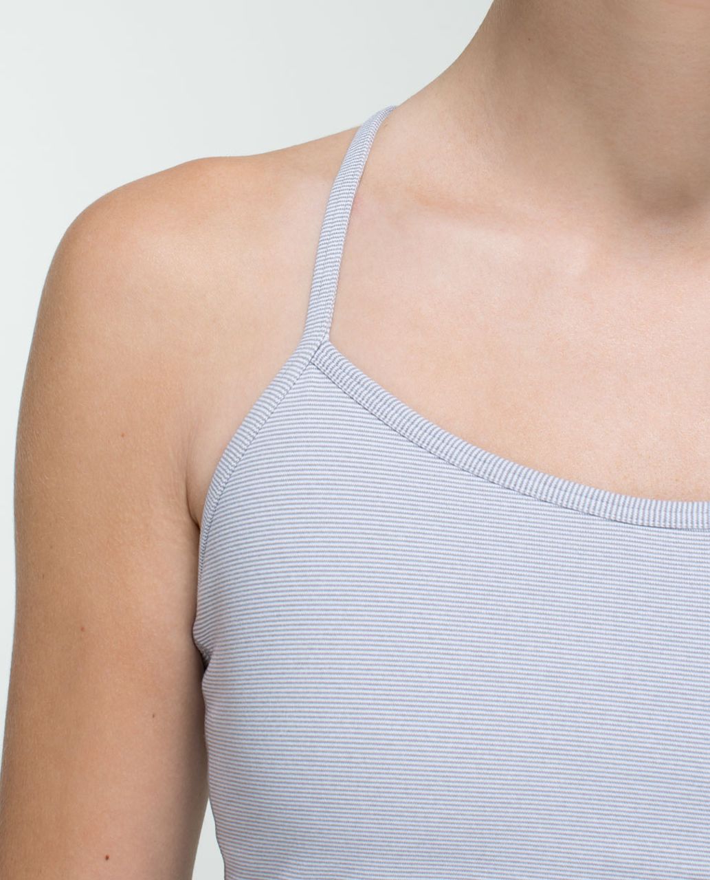 Lululemon Power Y Tank *Luon - Wee Stripe White Heathered Medium Grey