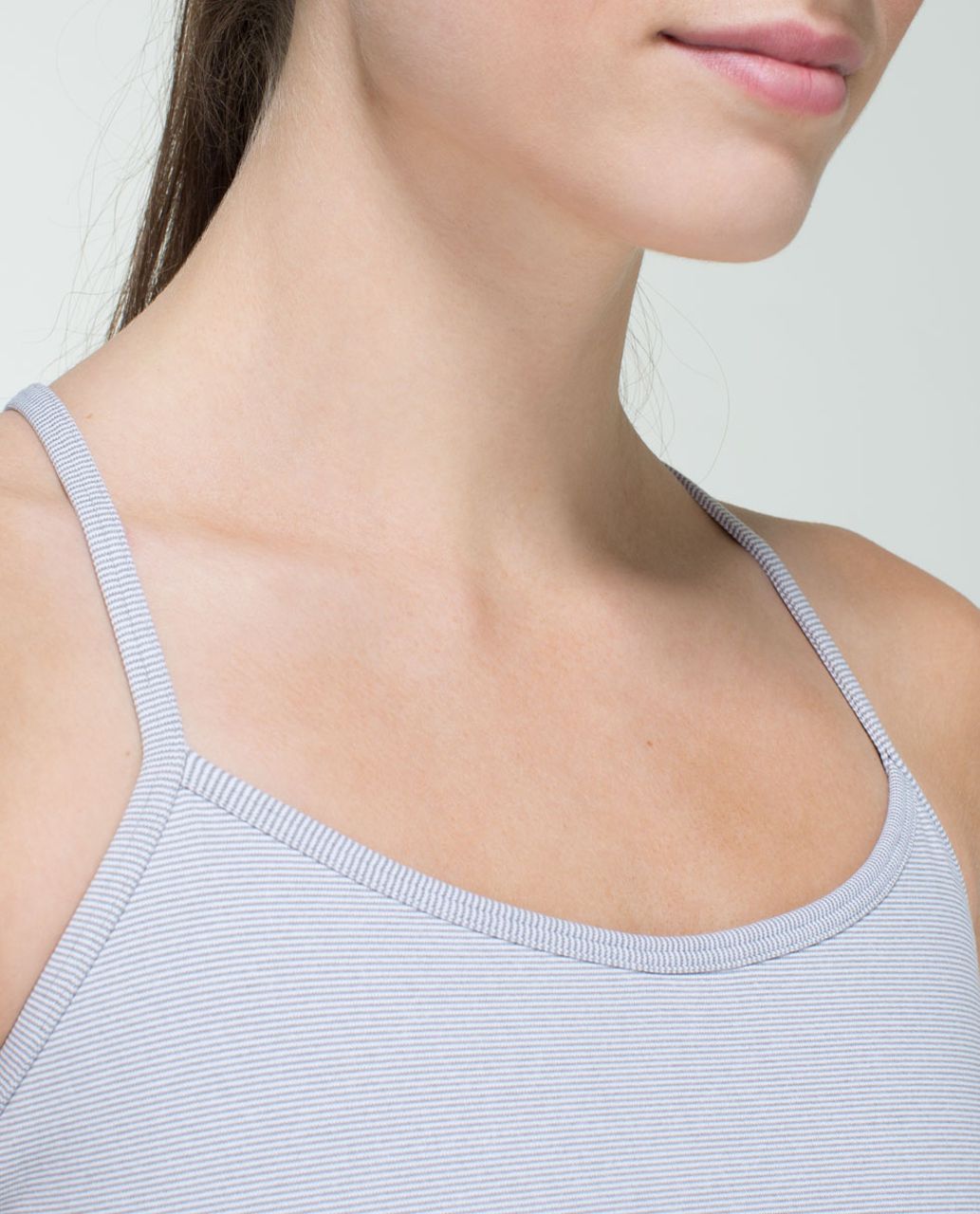 Lululemon Power Y Tank *Luon - Wee Stripe White Heathered Medium Grey