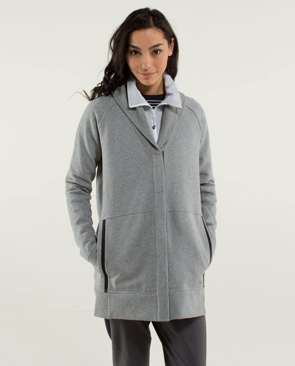 Lululemon Yin To My Yang Cardi - Heathered Medium Grey / Silver Spoon / Heathered Medium Grey