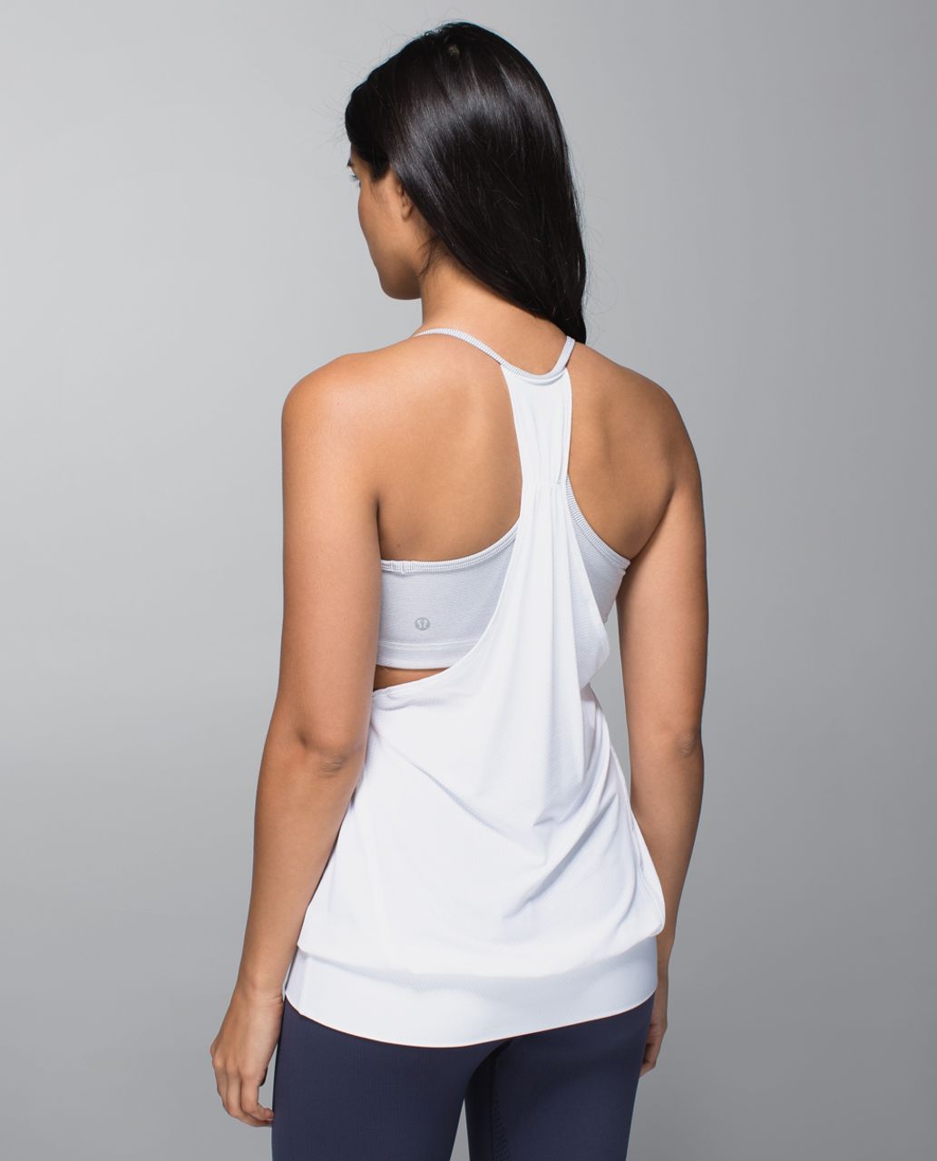 Lululemon No Limits Tank Top Sports Bra White Black Women's Size