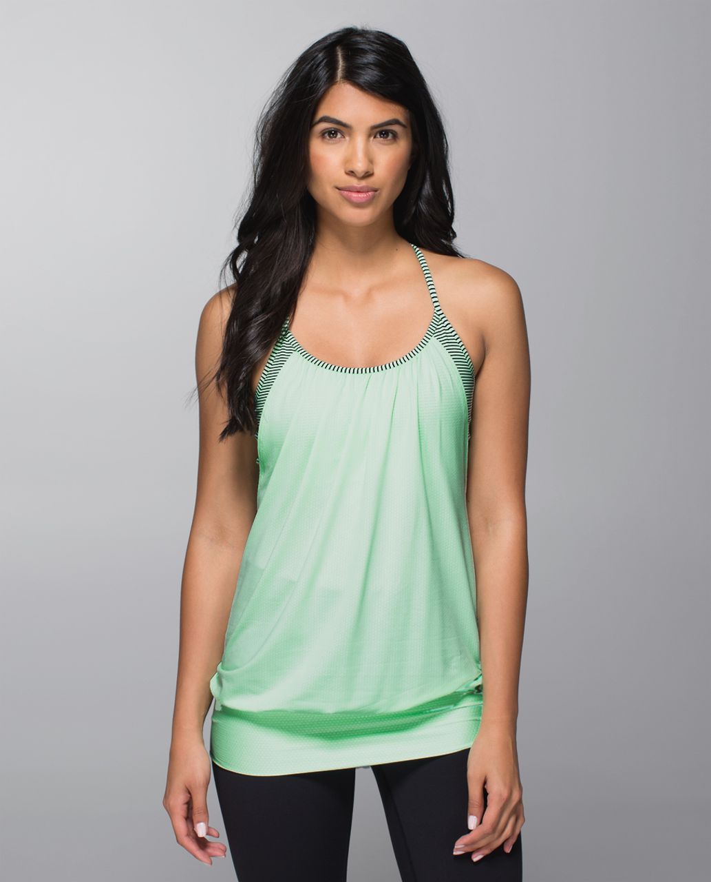 Lululemon No Limits Running Tank Top Built in Shelf Bra Mint Green