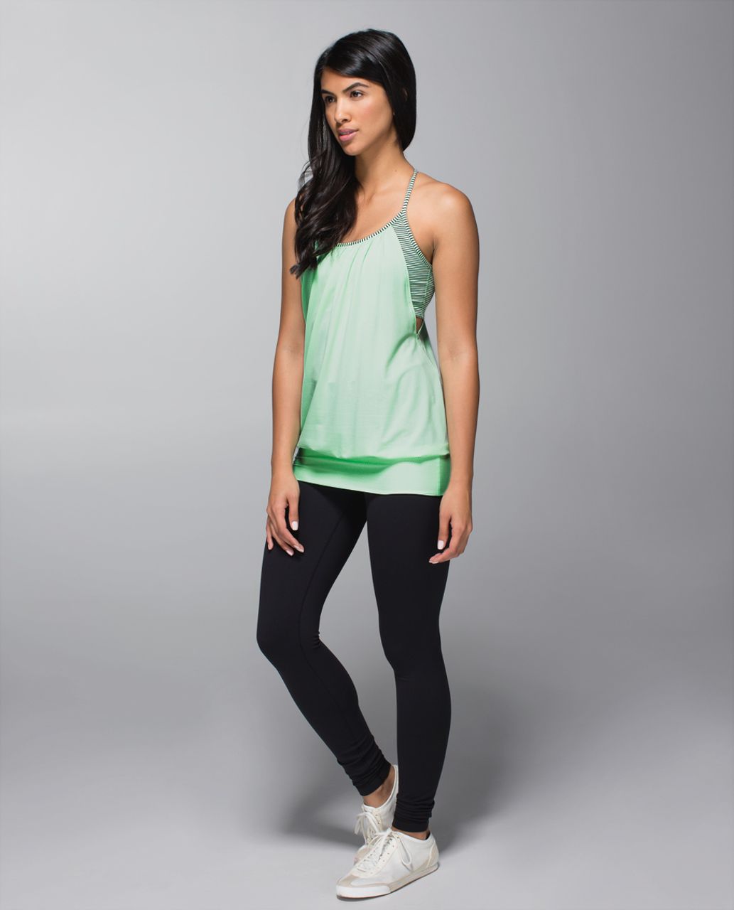 Lululemon No Limits Tank - Fresh Teal / Mini Hyper Stripe Fresh Teal