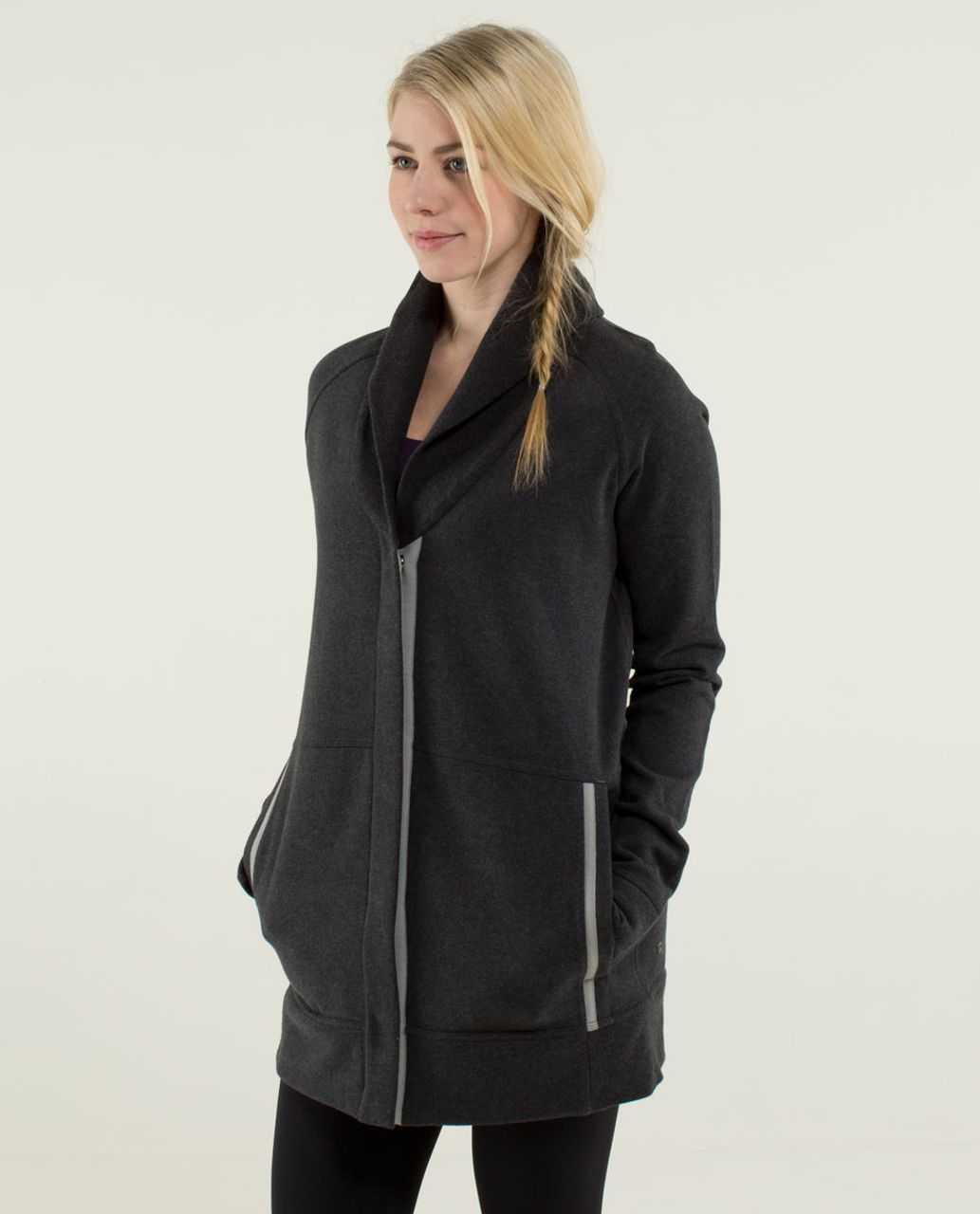 Lululemon Yin To My Yang Cardi - Heathered Black / Soot Light / Heathered Black