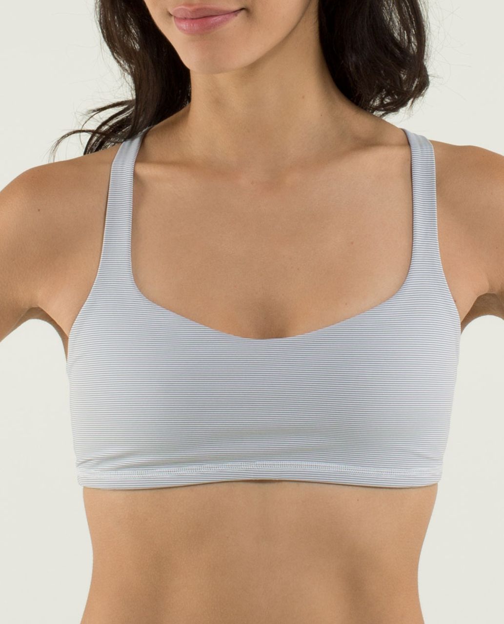 Lululemon Free To Be Bra - Wee Stripe White Ambient Grey / White