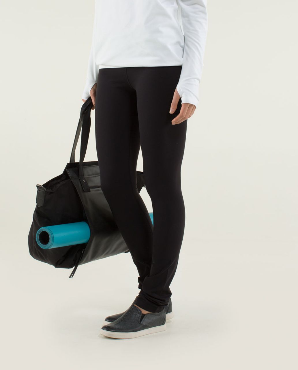 LULULEMON Mid-Rise Groove Pants (Skinny Leg) in Fresh Teal/Mini