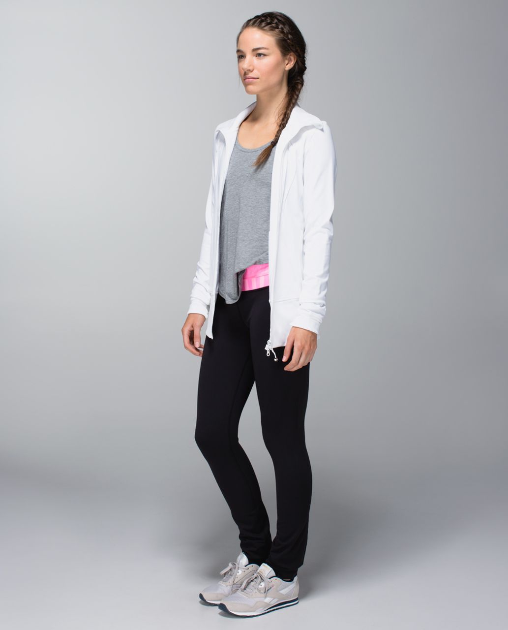 Lululemon Skinny Groove Pant Black / Apex Stripe Lavender Dusk