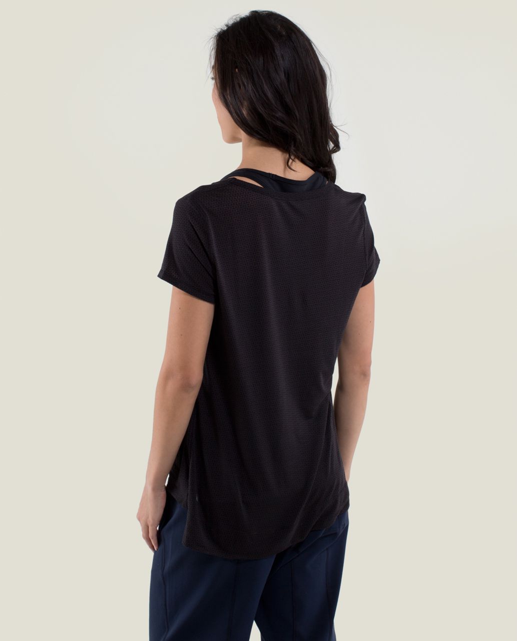 Lululemon Perfect Layer Tee - Double Diamond Burnout Black