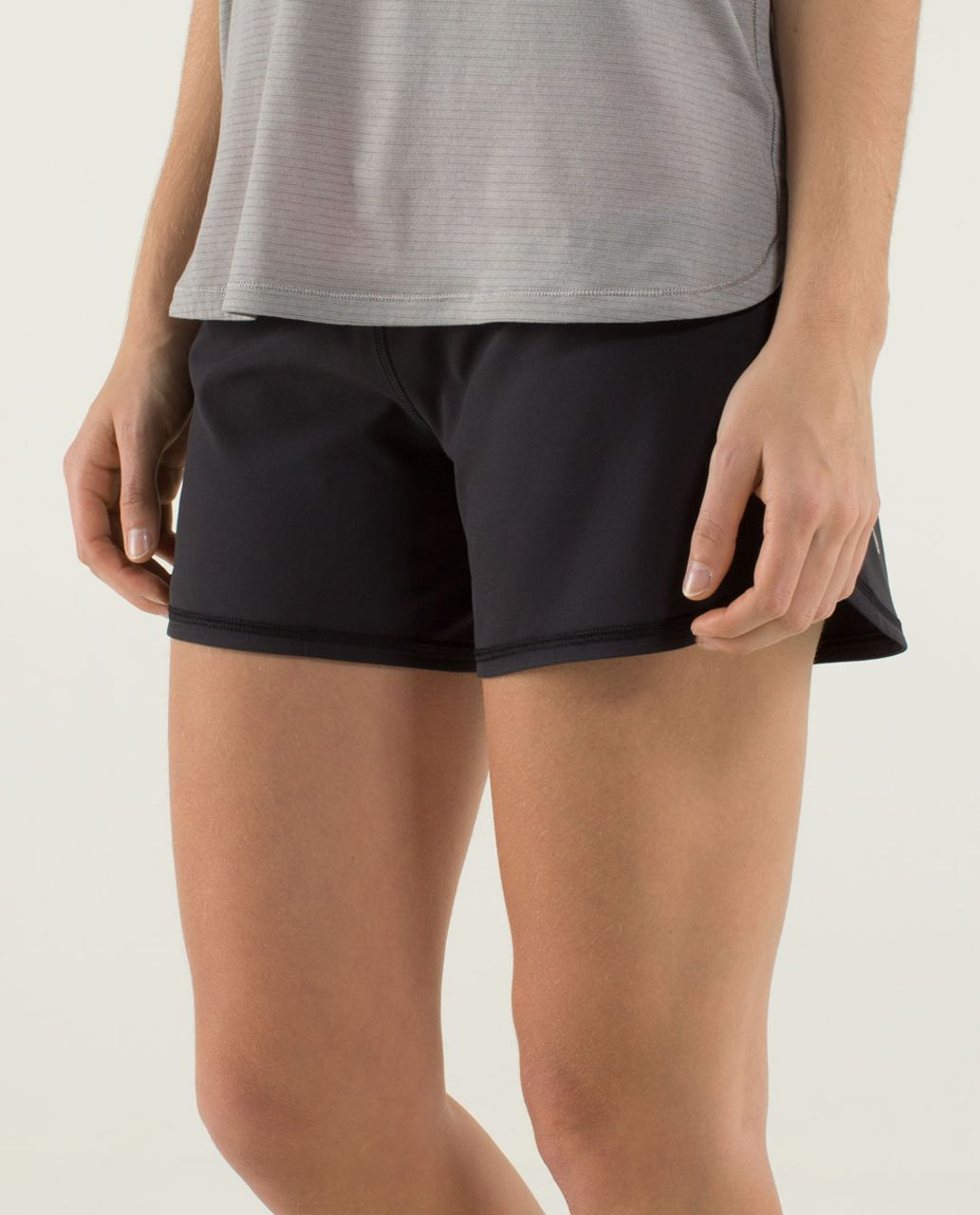 Lululemon Groovy Run Short *4-way Stretch - Black / Mini Hyper Stripe Zing Pink Light / Apex Stripe Zing Pink Light