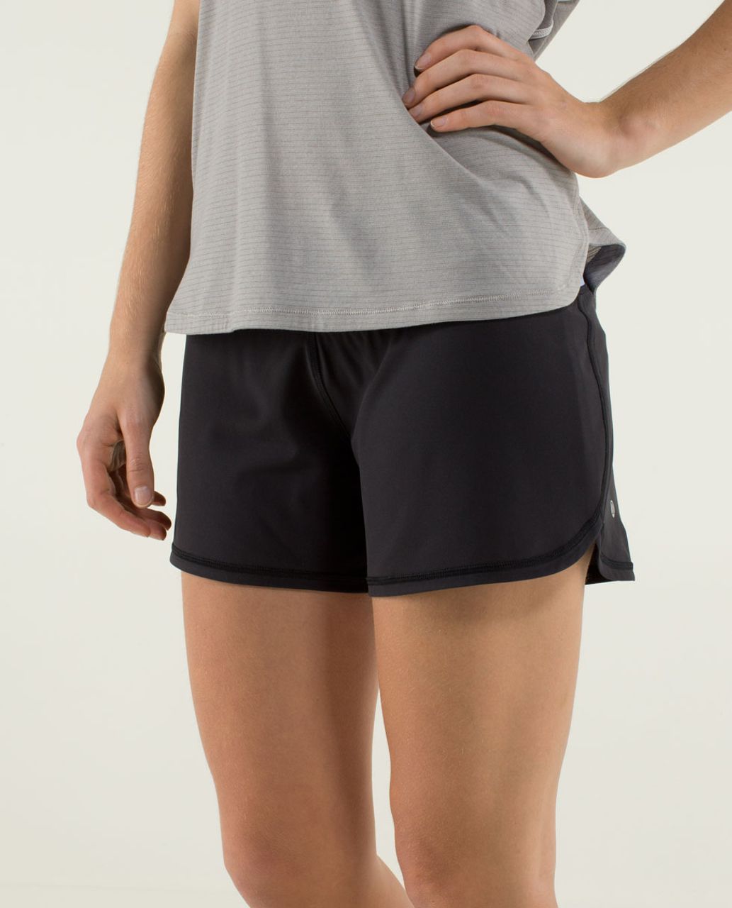 Lululemon Groovy Run Short *4-way Stretch - Black / Mini Hyper Stripe  Lavender Dusk / Apex Stripe Lavender Dusk - lulu fanatics