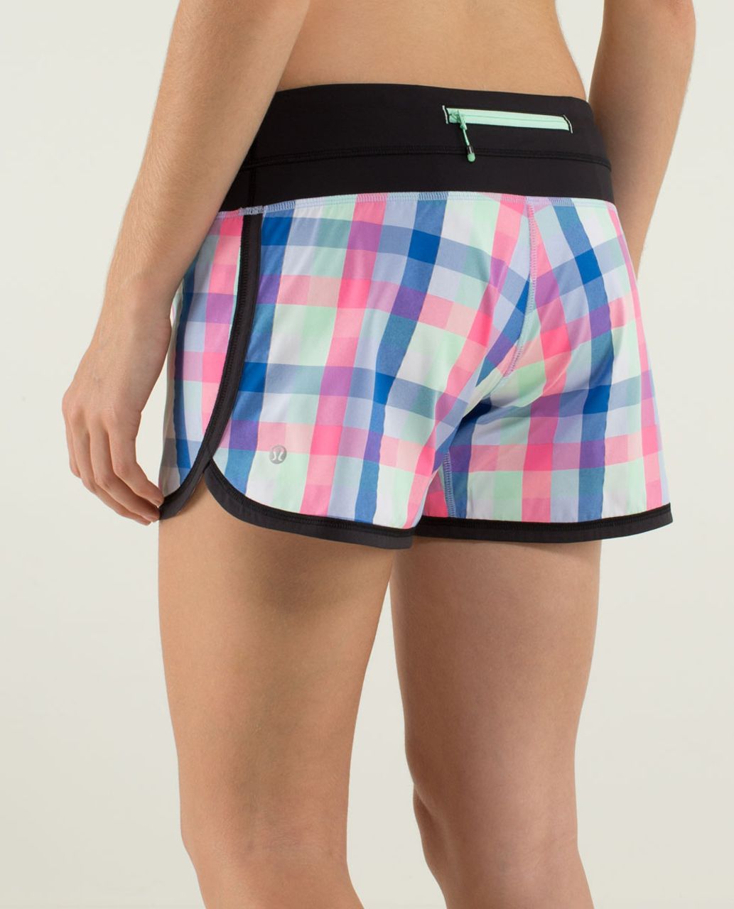 Lululemon Groovy Run Short *2-way Stretch - Pop Plaid Multi / Black