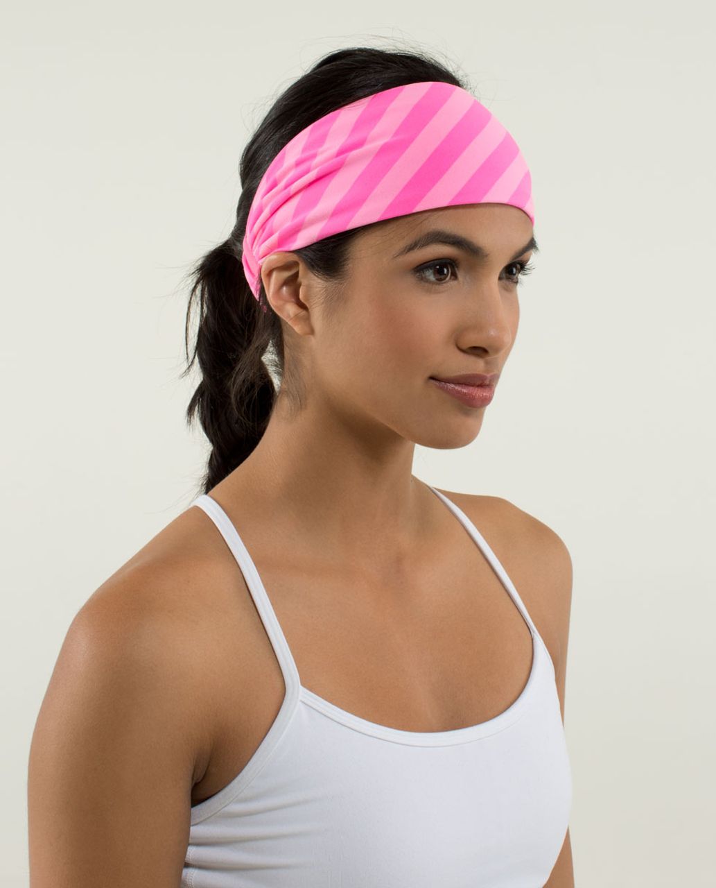 Lululemon Bang Buster Headband *Reversible - Apex Stripe Zing Pink Light / Zing Pink Light