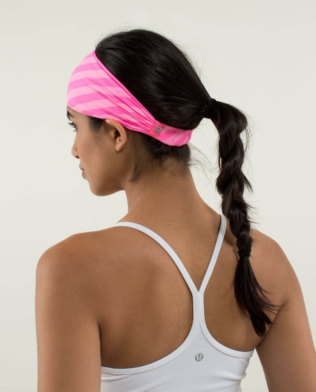 Lululemon Bang Buster Headband *Reversible - Apex Stripe Zing Pink Light / Zing Pink Light