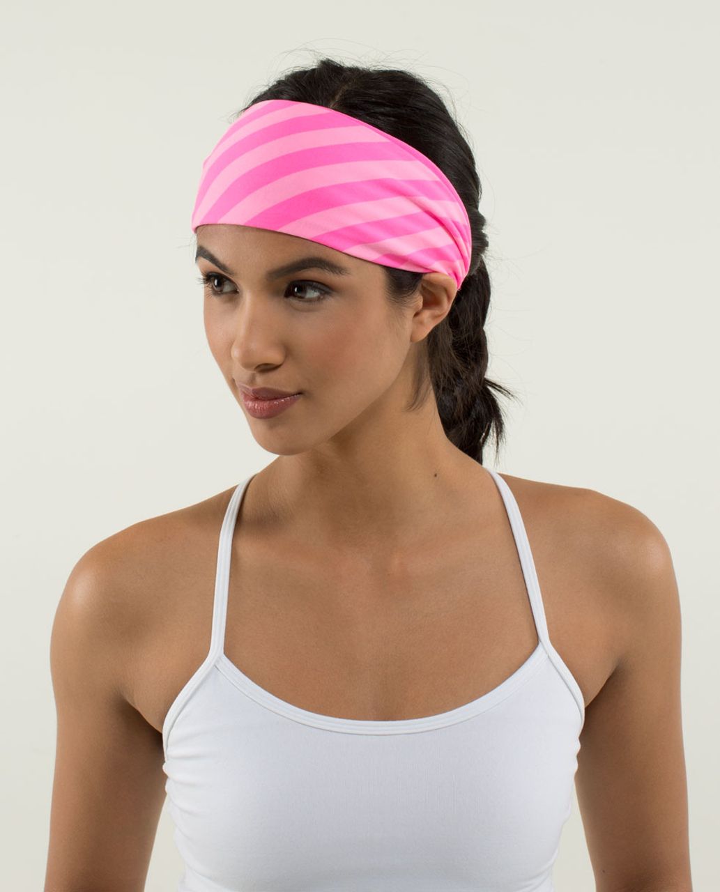 Lululemon Bang Buster Headband *Reversible - Apex Stripe Zing Pink Light / Zing Pink Light
