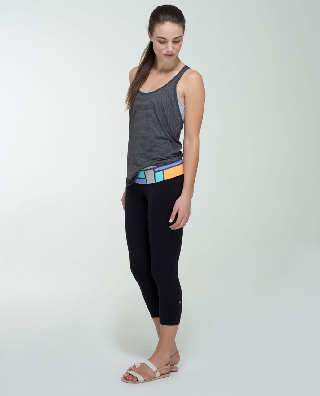 Lululemon Wunder Under Crop *Full-On Luon - Black / Quilt Spring 14-01