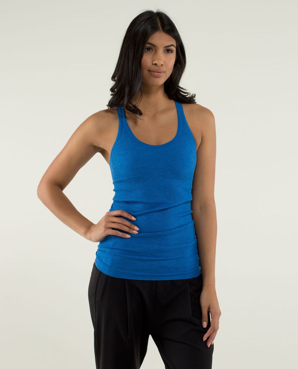 Lululemon Ebb to Street Cropped Tank Distorted Noise Mineral Blue