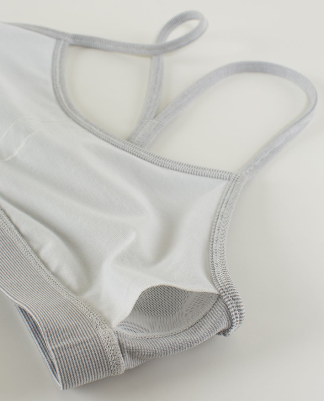 Lululemon Flow Y Bra IV - Wee Stripe White Heathered Medium Grey