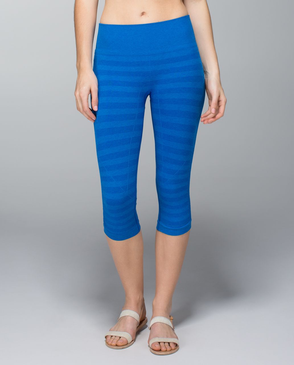 Lululemon In The Flow Crop *Stripe - Heathered Baroque Blue