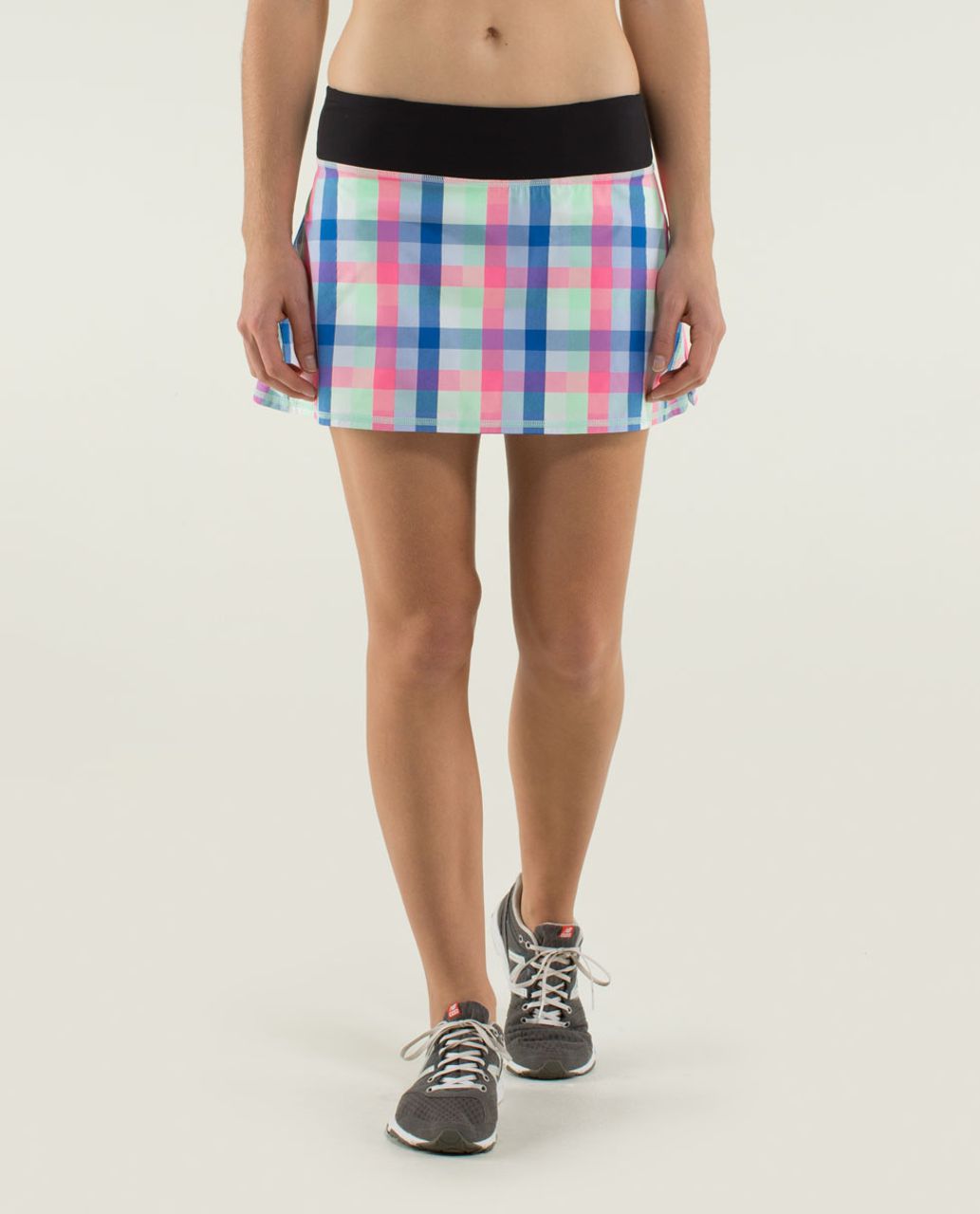 Lululemon Run:  Pace Setter Skirt (Regular) *2-way Stretch - Pop Plaid Multi / Black