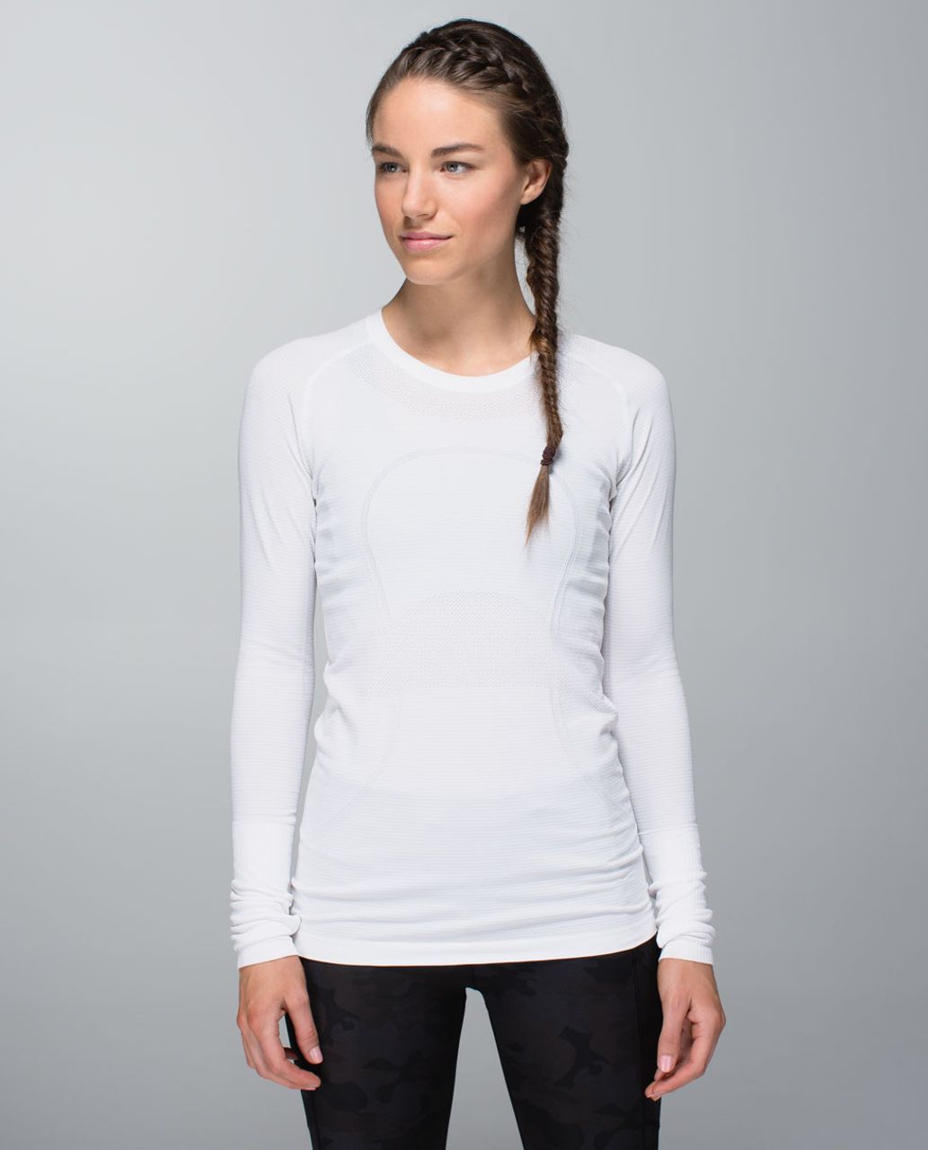 Lululemon Run:  Swiftly Tech Long Sleeve - Heathered White