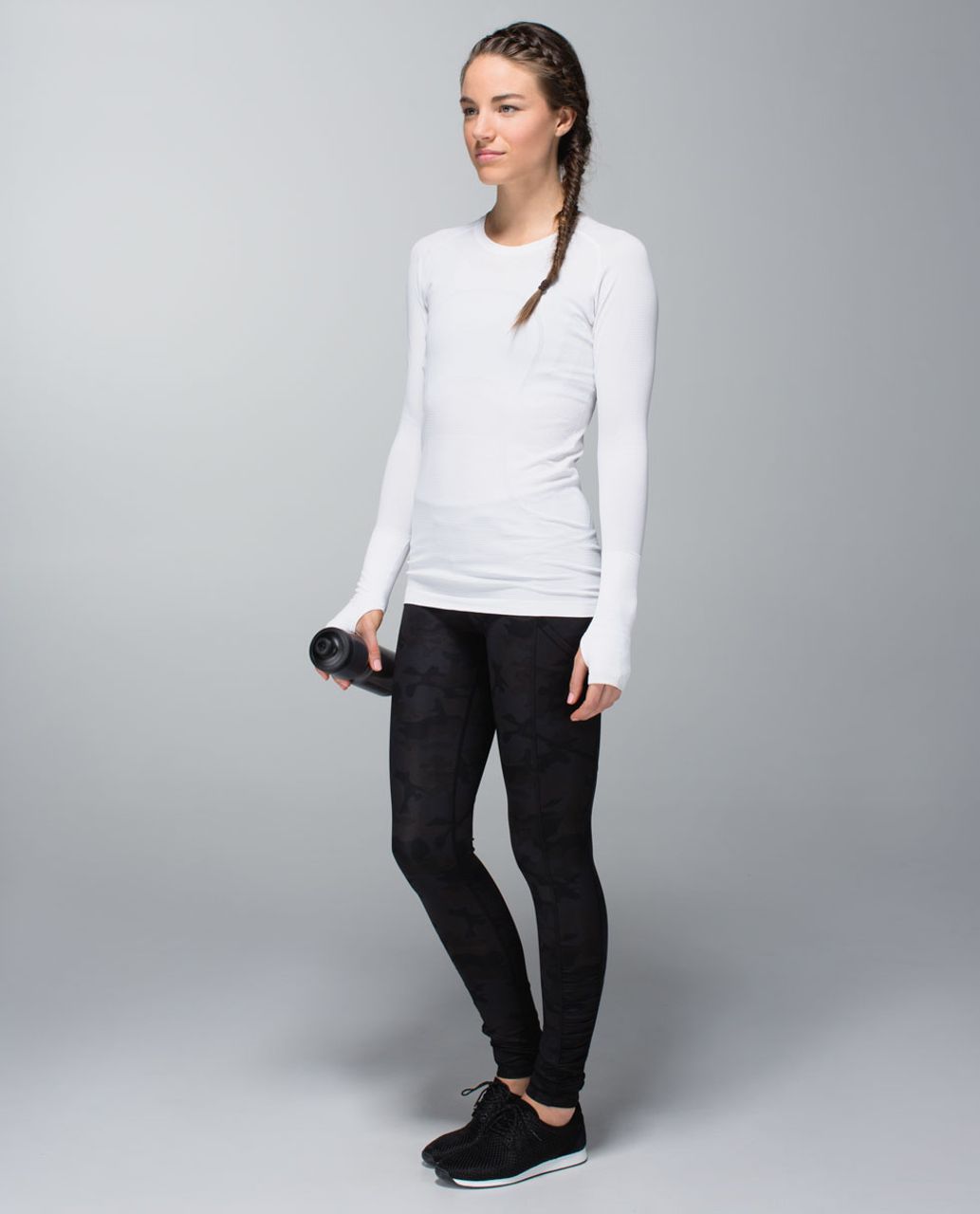 Lululemon Run:  Swiftly Tech Long Sleeve - Heathered White