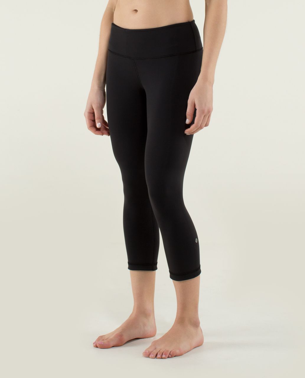 Lululemon Wunder Under Crop *Reversible - Wee Stripe Black Heathered Black /  Black