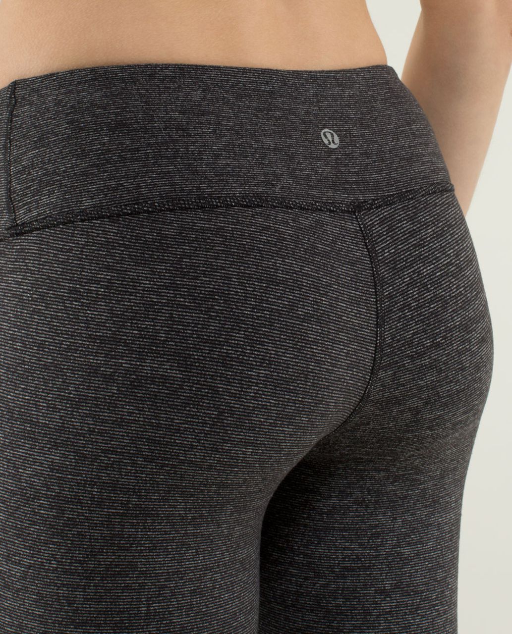 Lululemon Wunder Under Crop *Reversible - Wee Stripe Black Heathered Black /  Black