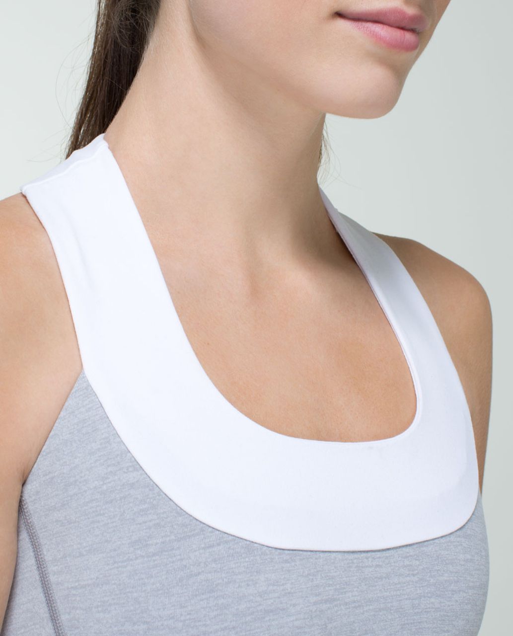 Lululemon Scoop Neck Tank *Luon - Heathered Medium Grey / White / Ambient Grey