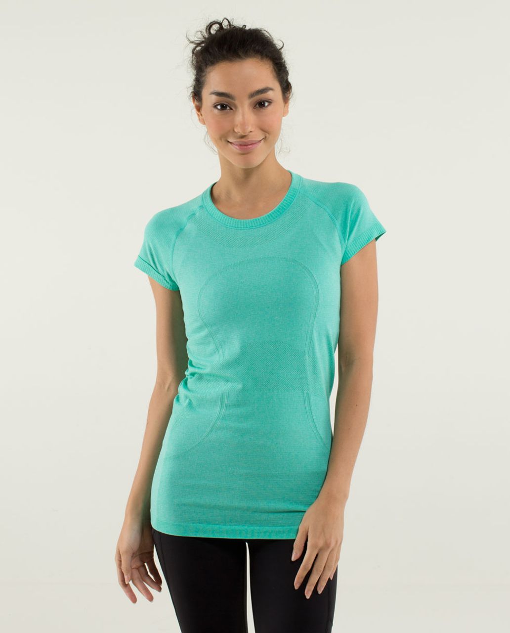 Lululemon Run:  Swiftly Tech Short Sleeve - Heathered Bali Breeze