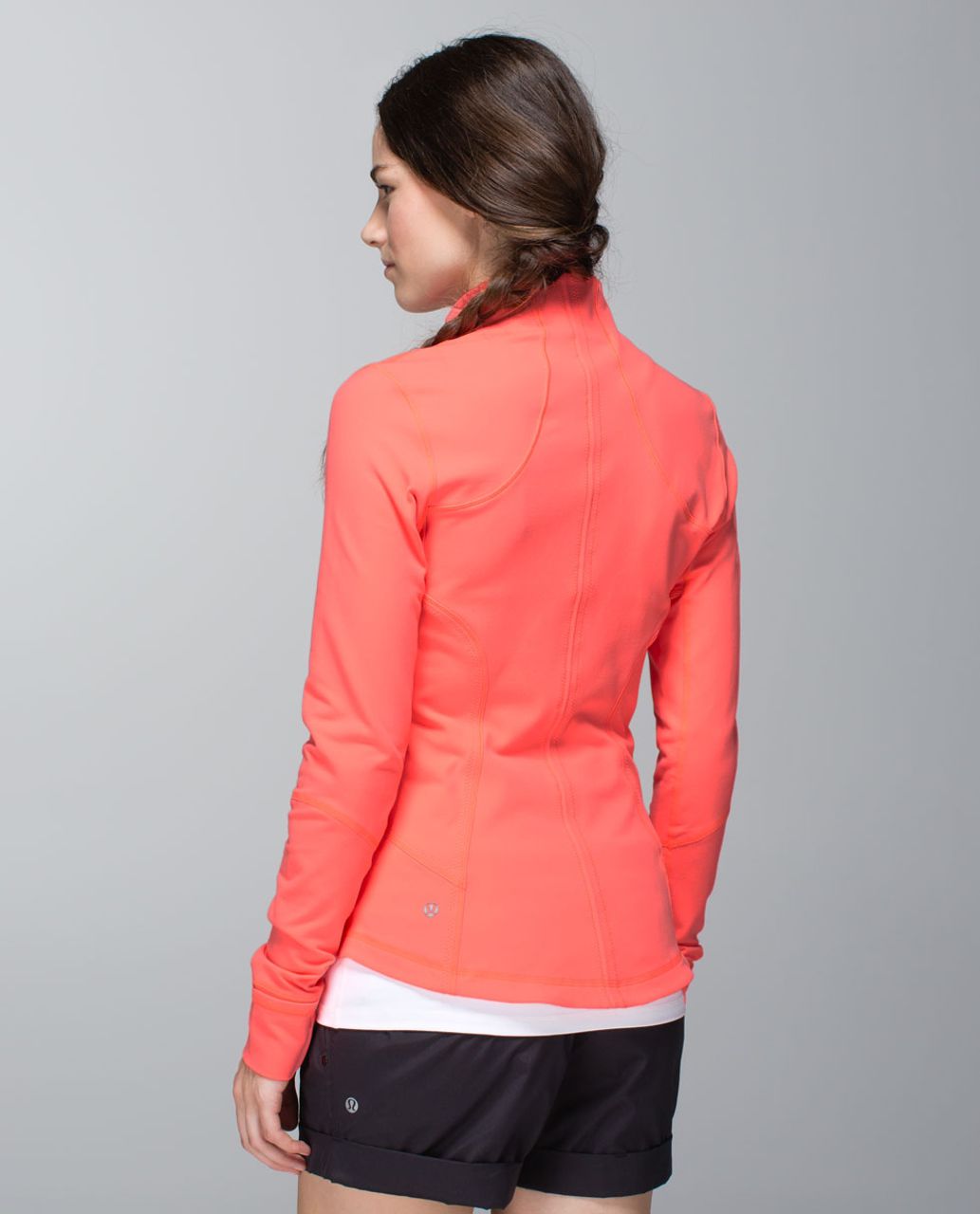 Lululemon Forme Jacket Light Flare / Classic Stripe Coral Black 10 - Coats  & jackets