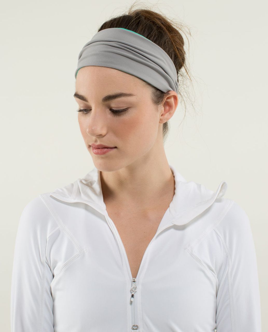 Lululemon Bang Buster Headband *Reversible - Ambient Grey / Bali Breeze