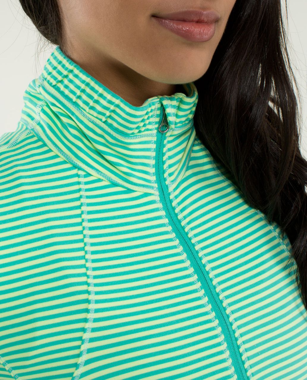 Lululemon Forthright 1/2 Zip - 1 / 8 Stripe Bali Breeze / Bali Breeze