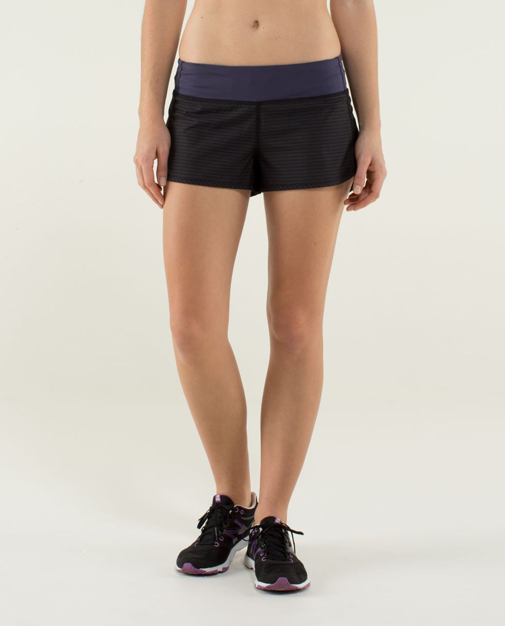 Lululemon Run:  Speed Short *4-way Stretch - 1 / 8 Stripe Cadet Blue / Cadet Blue