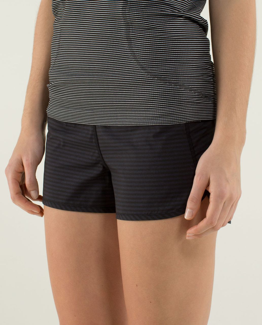 Lululemon Run:  Speed Short *4-way Stretch - 1 / 8 Stripe Cadet Blue / Cadet Blue