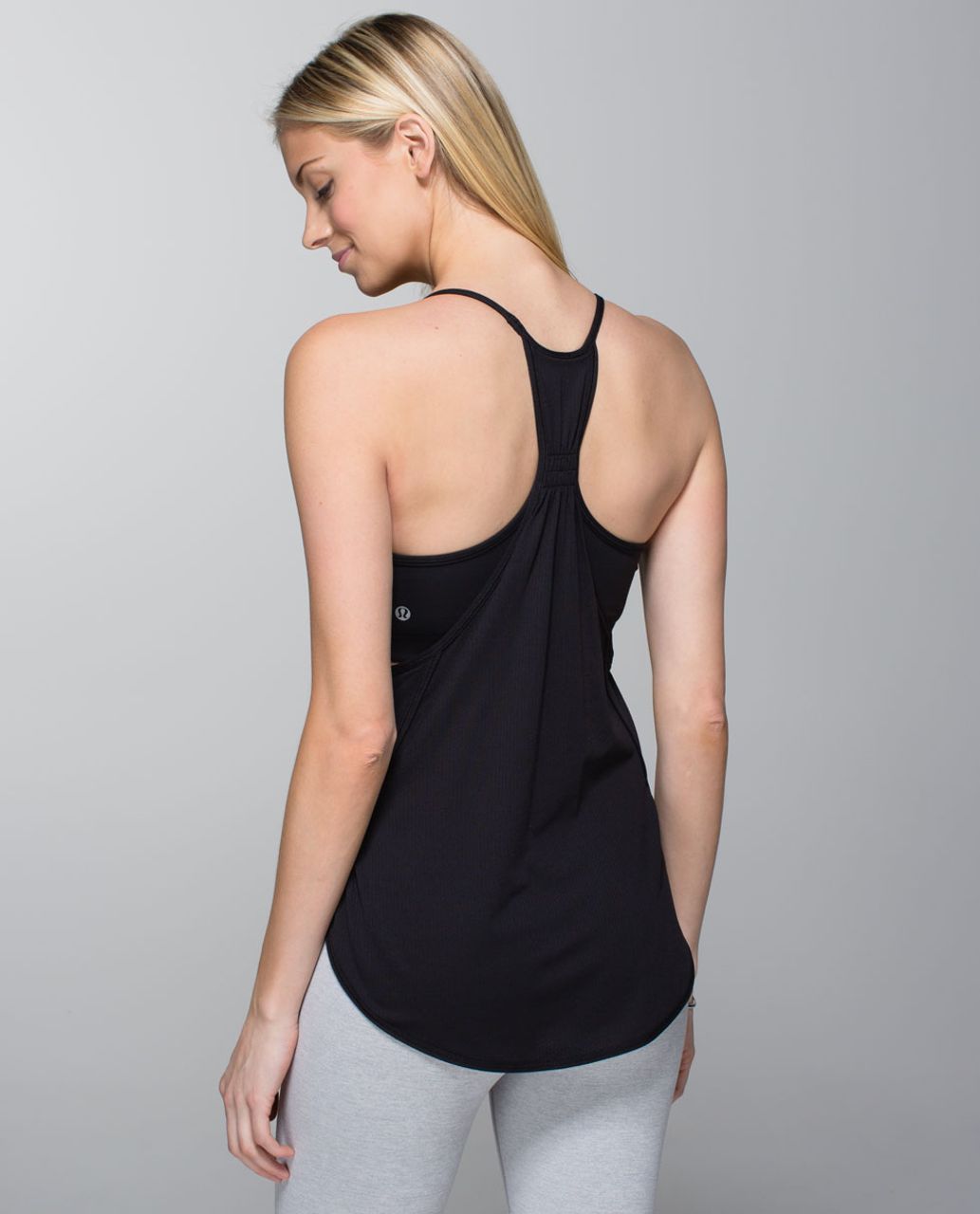 Athleta Inversion Tank Top S Black Racerback Mesh Wicking