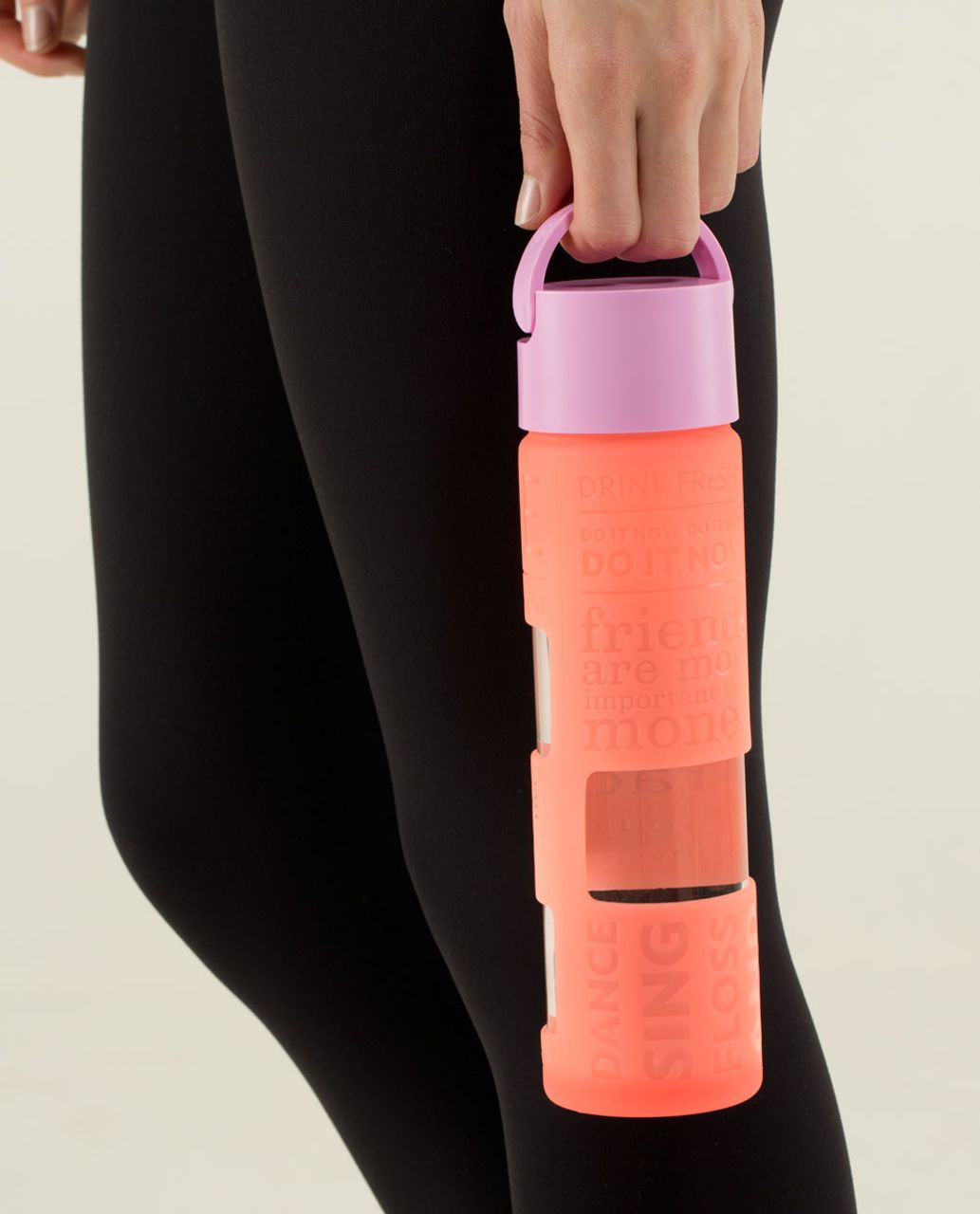 Lululemon Pure Focus Glass Water Bottle - Neon Pink - lulu fanatics